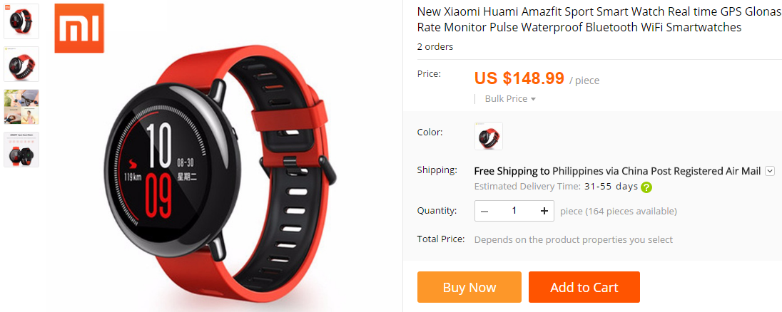 Xiaomi AMAZFIT स्मार्टवॉच ऑनलाइन खरीदने के लिए साइटें (प्री-ऑर्डर)